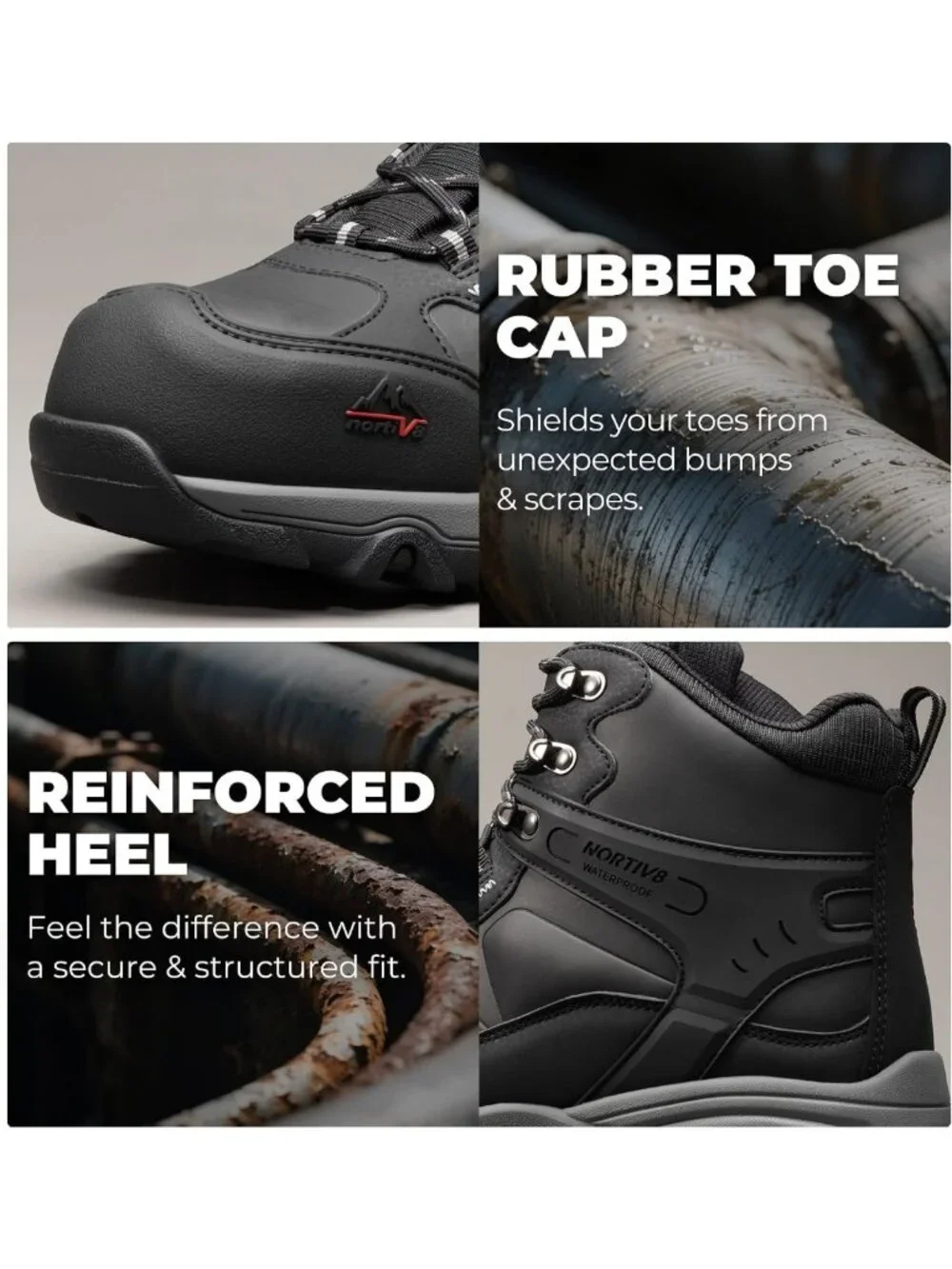 Men's Waterproof Steel Toe Work Boots | Durable, Slip-Resistant, Comfortable